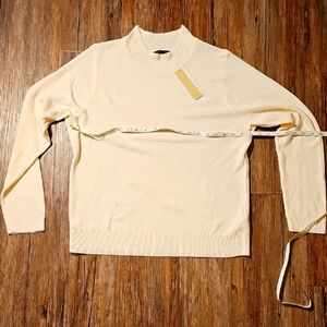 Womens Napa Valley Cream Long Sleeve Acrylic Sweater Large